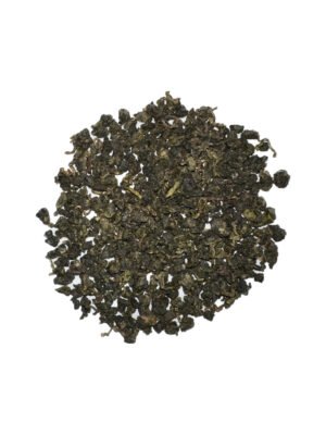 Dong Ding tea leaves with a delicate charcoal roasted aroma, showcasing the traditional smoke-free roasting process.